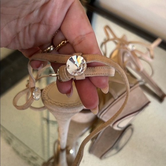 Charlotte Olympia “Isadora” Platform Sandals in Blush Suede 38 - Picture 9 of 9